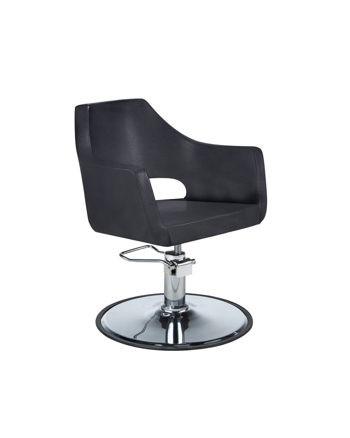 Misty - Black styling chair with chrome round base